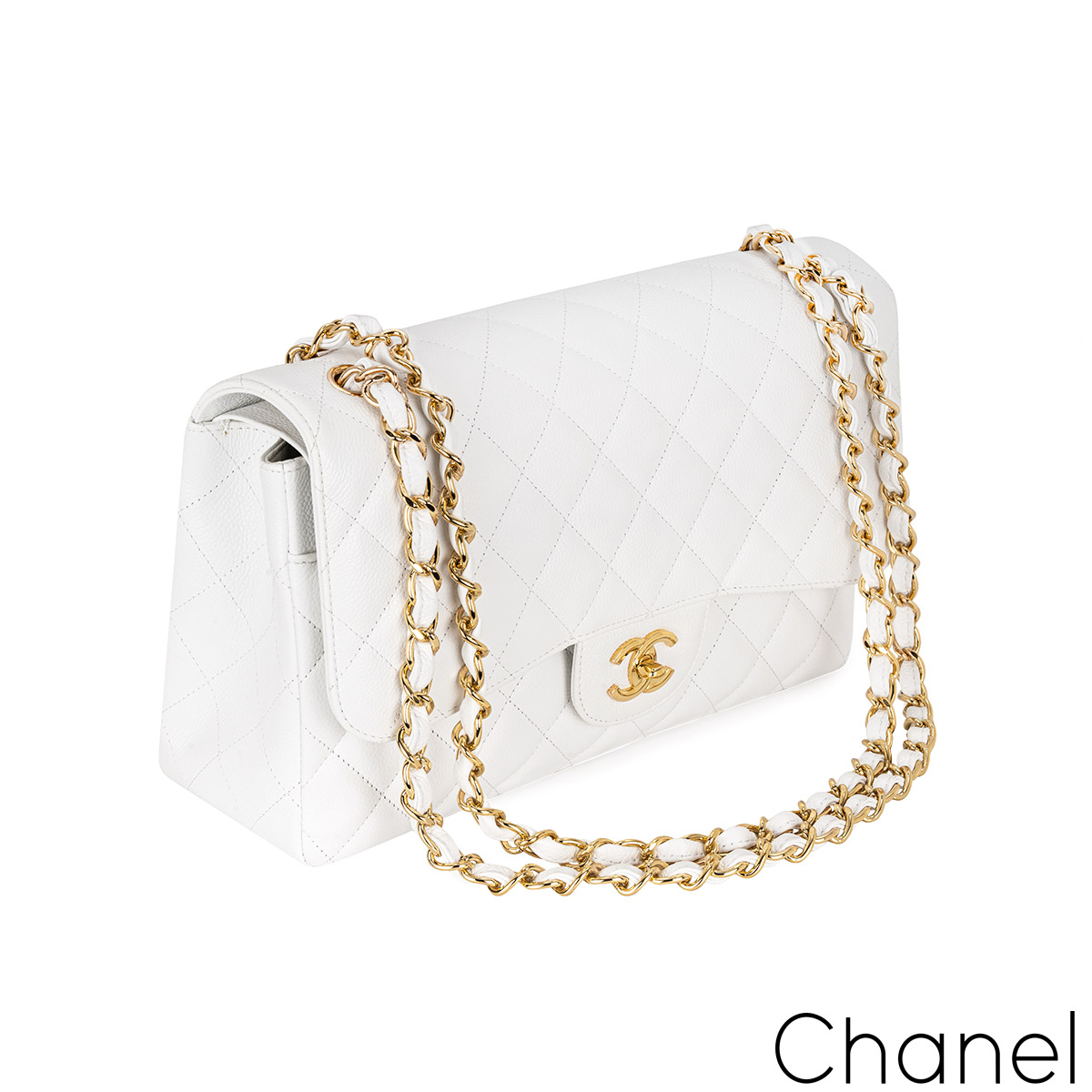 Chanel White Flap Caviar Jumbo Classic Bag – Boutique Patina